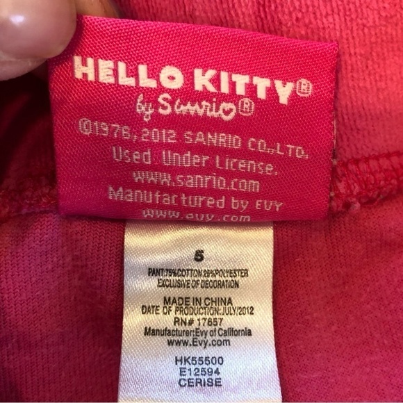 🌈 6/$60, Kids Hello Kitty Sweatpants, Pink, Size 5 - Picture 4 of 5